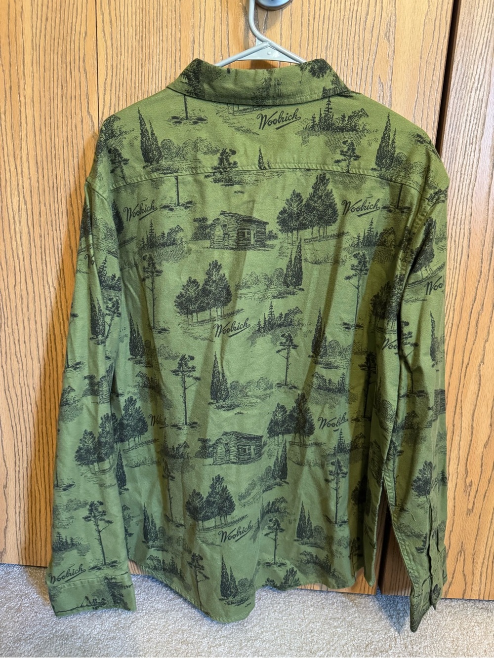 Adult Woolrich Long Sleeve Toile Print Flannel Button-Down Shirt - Picture 2 of 4